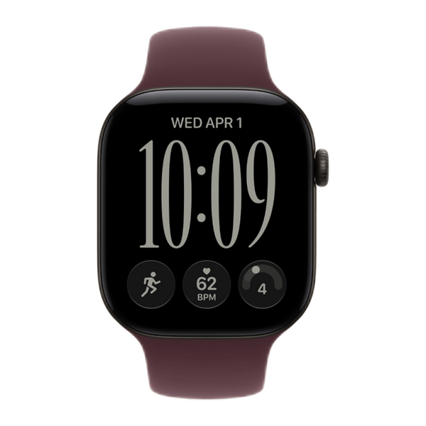 Apple Watch Series 12 GPS 46mm Black Aluminum Case with Burgundy Sport Band (M/L) 12 46mm Black Burgundy Sport Band (M/L) фото