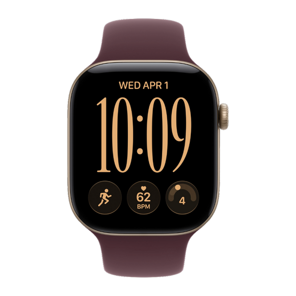 Apple Watch Series 12 GPS 42mm Light Gold Aluminum Case with Burgundy Sport Band (S/M) 12 42mm Light Gold Burgundy Sport Band (S/M) фото