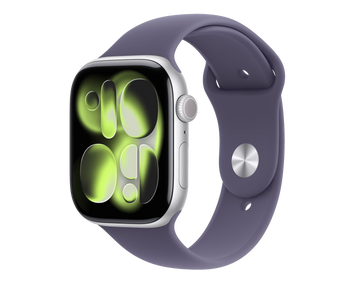 Б/У Apple Watch Series 11 GPS 42mm Silver Aluminum Case with Purple Fog Sport Band (SM) (MEU64) (MEU64) фото