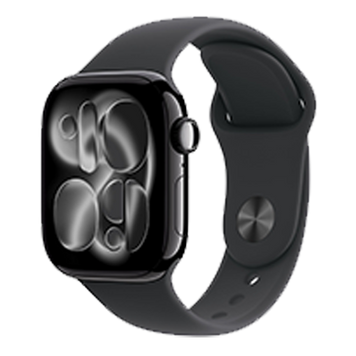 Б/У Apple Watch Series 11 GPS, 46mm Jet Black Aluminum Case with Black Sport Band - S/M (MEUW4) (MEUW4) фото