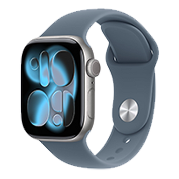 Б/У Apple Watch Series 11 GPS 46mm Silver Aluminum Case with Anchor Blue Sport Band - M/L (MEVA4) (MEVA4) фото