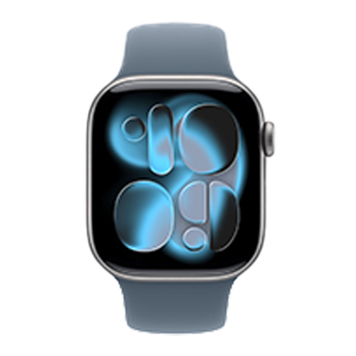 Б/У Apple Watch Series 11 GPS 46mm Silver Aluminum Case with Anchor Blue Sport Band - M/L (MEVA4) (MEVA4) фото